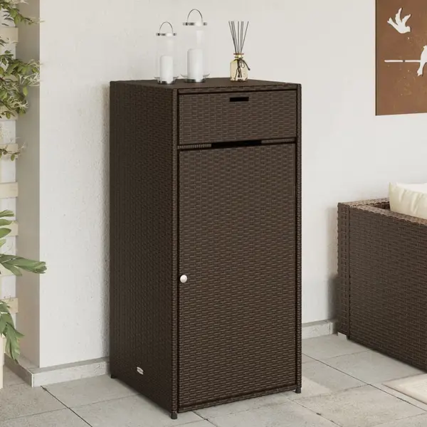 Gossi dulap depozitare de gradina, maro, 55x55x111 cm, poliratan
