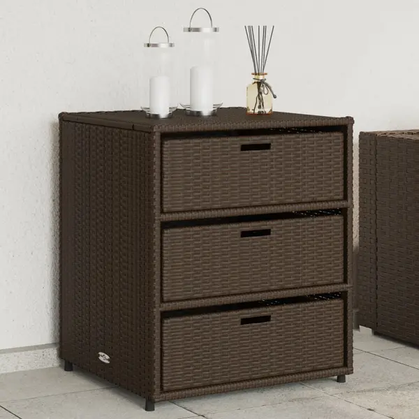 Gossi dulap depozitare de gradina, maro, 55x59x69 cm, poliratan
