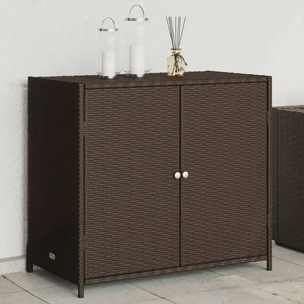 Gossi dulap depozitare de gradina, maro, 83x45x76 cm, poliratan