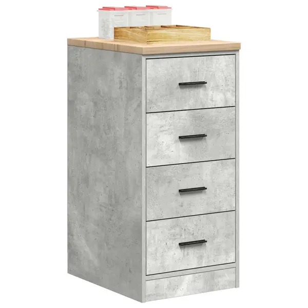 Gossi dulap depozitare garaj beton gri 40x51x85 cm lemn masiv de pin