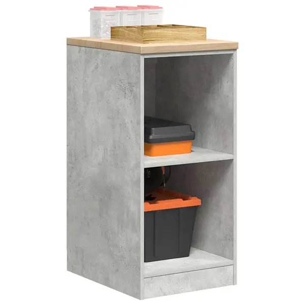 Gossi dulap depozitare garaj beton gri 40x51x85 cm lemn masiv de pin