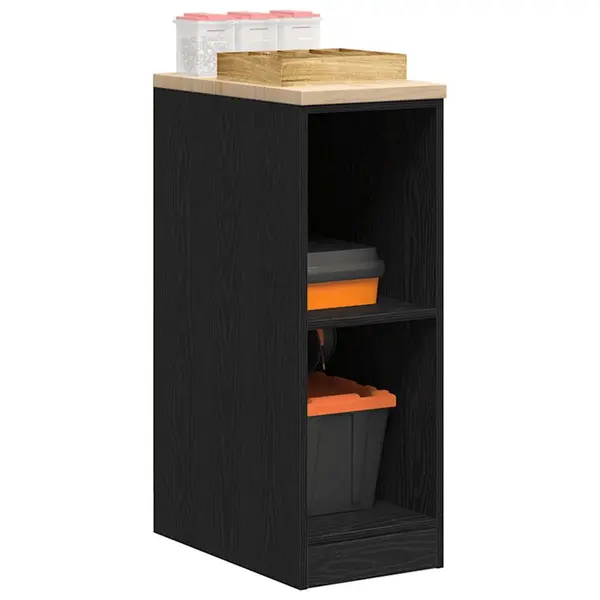 Gossi dulap depozitare garaj negru 30x51x85 cm lemn masiv de pin