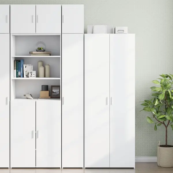 Gossi dulap depozitare slim alb 30x42,5x225 cm lemn prelucrat