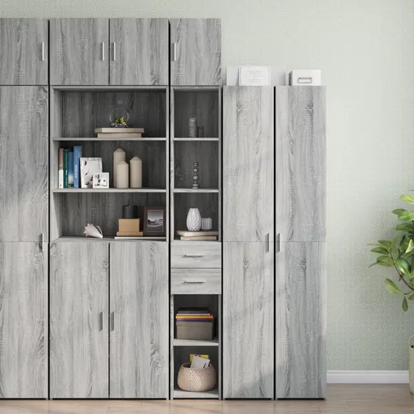 Gossi dulap depozitare slim sonoma gri 30x42,5x225 cm lemn prelucrat