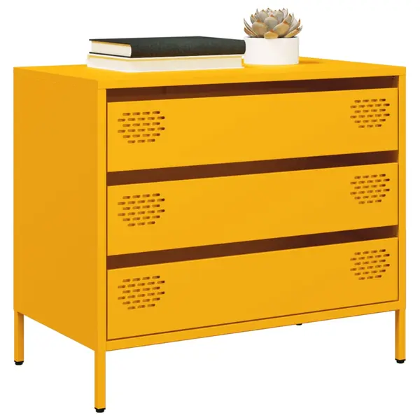 Gossi dulap, galben mustar, 68x39x58,5 cm, otel laminat la rece