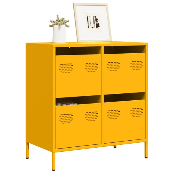 Gossi dulap, galben mustar, 68x39x73,5 cm, otel laminat la rece