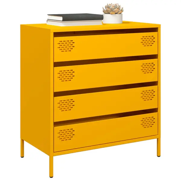 Gossi dulap, galben mustar, 68x39x73,5 cm, otel laminat la rece