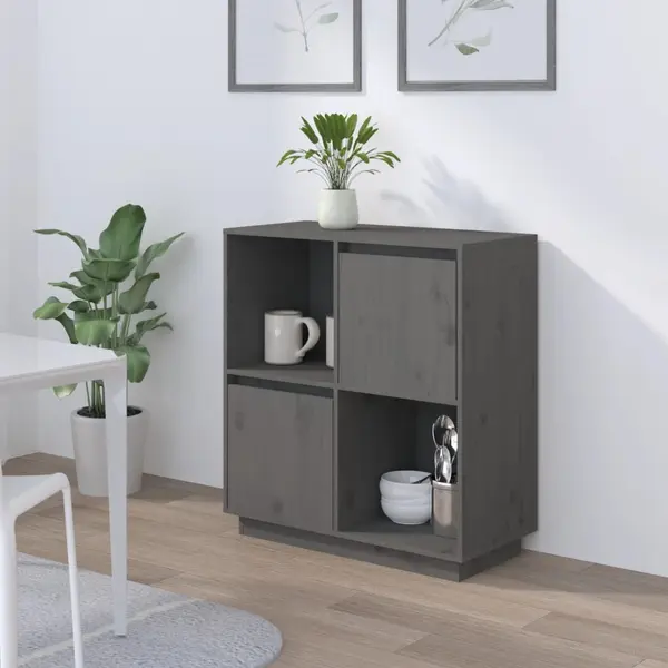 Gossi dulap, gri, 74x35x80 cm, lemn masiv de pin