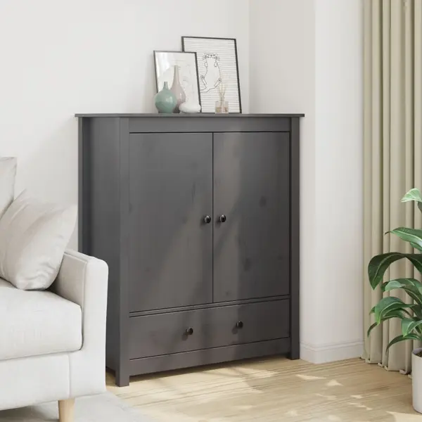 Gossi dulap, gri, 83x41,5x100 cm, lemn masiv de pin