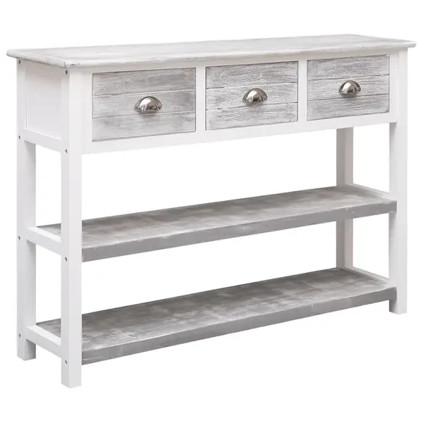 Gossi dulap, gri antichizat, 108x30x76 cm, lemn masiv de paulownia