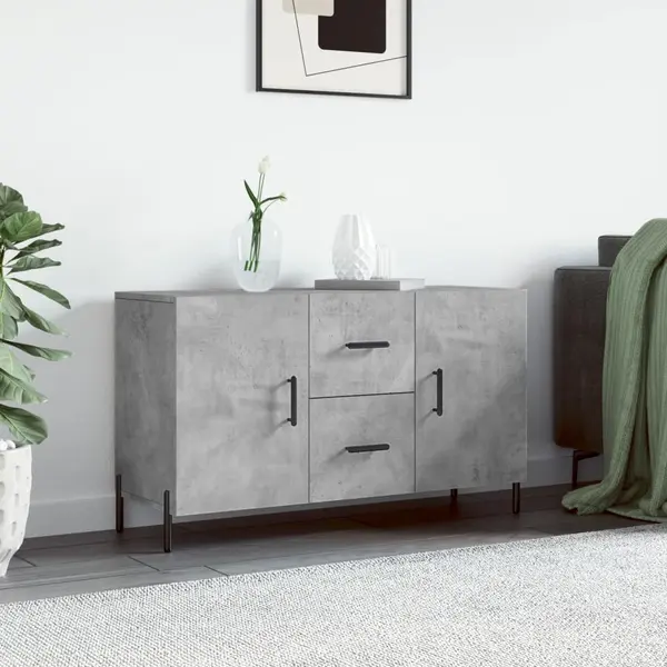 Gossi dulap, gri beton, 100x36x60 cm, lemn compozit