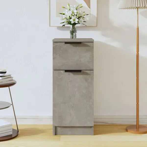Gossi dulap, gri beton, 30x30x70 cm, lemn compozit