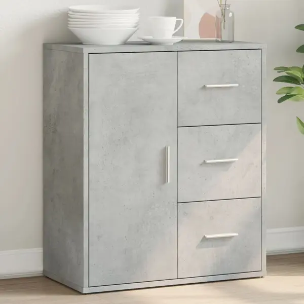 Gossi dulap, gri beton, 60x31x70 cm, lemn prelucrat