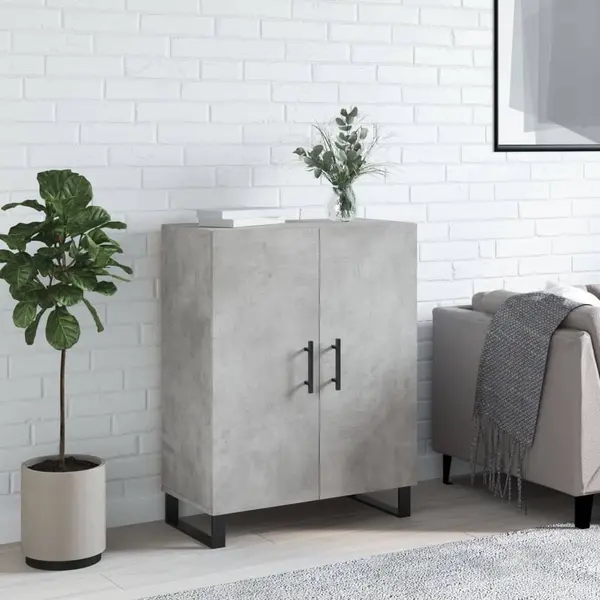 Gossi dulap, gri beton, 69,5x34x90 cm, lemn compozit
