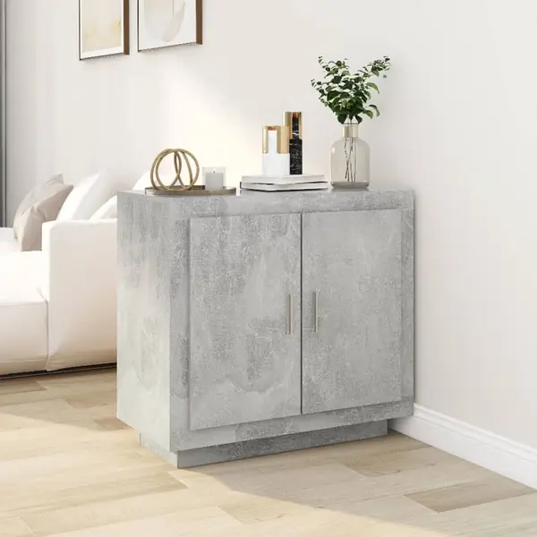 Gossi dulap, gri beton, 80x40x75 cm, lemn prelucrat