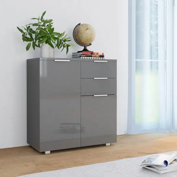 Gossi dulap, gri extralucios, 71x35x80 cm, lemn prelucrat