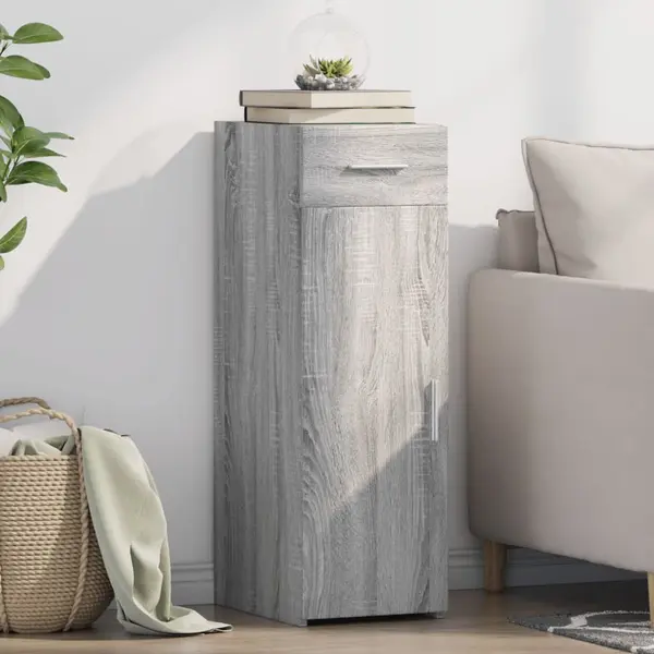 Gossi dulap, gri sonoma, 30x42,5x93 cm, lemn prelucrat