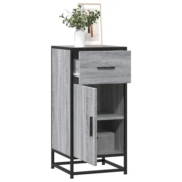 Gossi dulap, gri sonoma, 35,5x35x76 cm, lemn prelucrat si metal