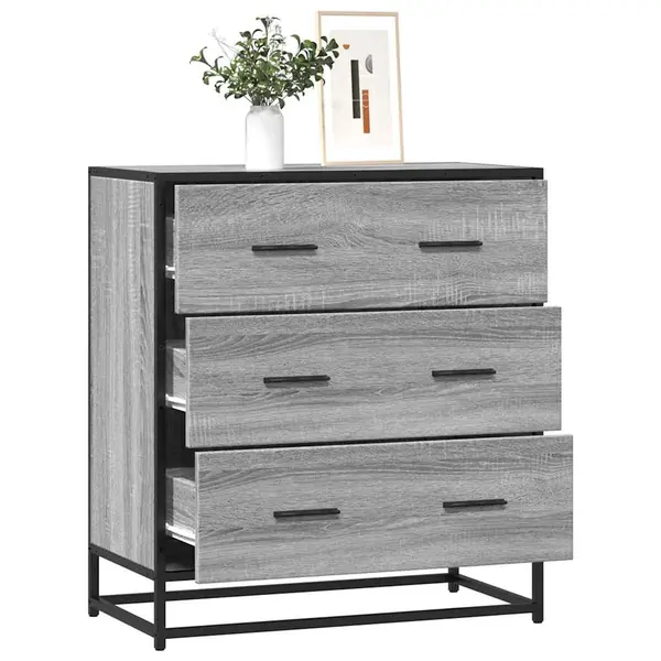 Gossi dulap, gri sonoma, 68x35x76 cm, lemn prelucrat si metal