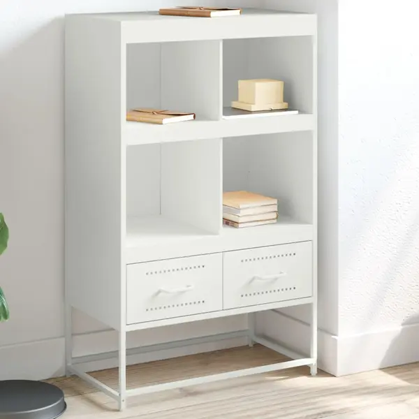 Gossi dulap inalt, alb, 68,5x39x111,5 cm, otel laminat la rece