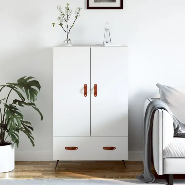 Gossi dulap inalt, alb, 69,5x31x115 cm, lemn prelucrat