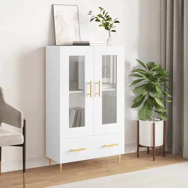 Gossi dulap inalt, alb, 69,5x31x115 cm, lemn prelucrat