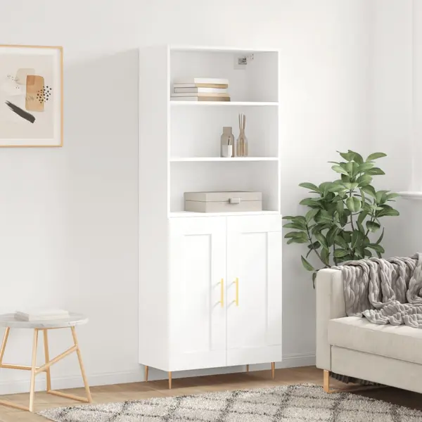 Gossi dulap inalt, alb, 69,5x34x180 cm, lemn compozit