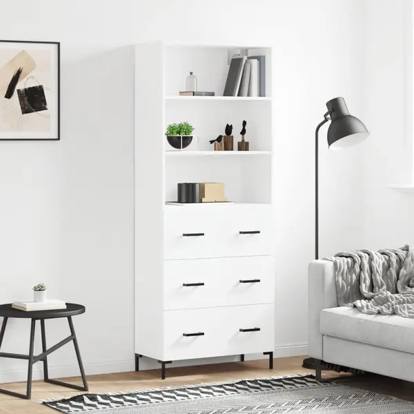 Gossi dulap inalt, alb, 69,5x34x180 cm, lemn compozit