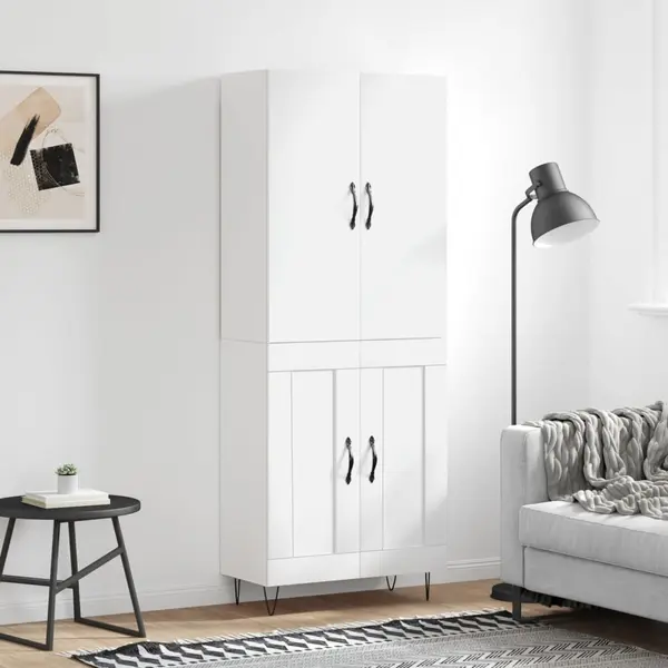 Gossi dulap inalt, alb, 69,5x34x180 cm, lemn compozit