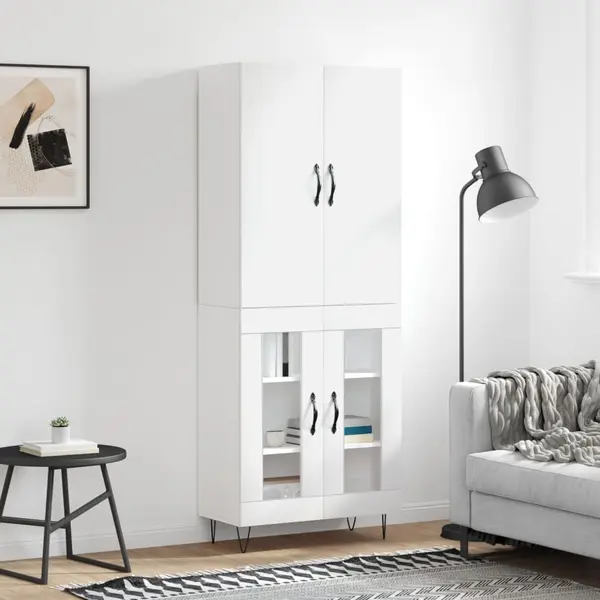Gossi dulap inalt, alb, 69,5x34x180 cm, lemn compozit