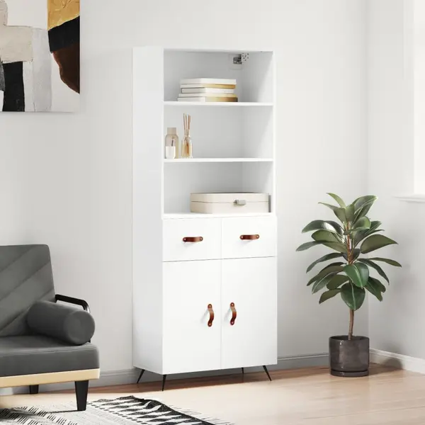 Gossi dulap inalt, alb, 69,5x34x180 cm, lemn compozit