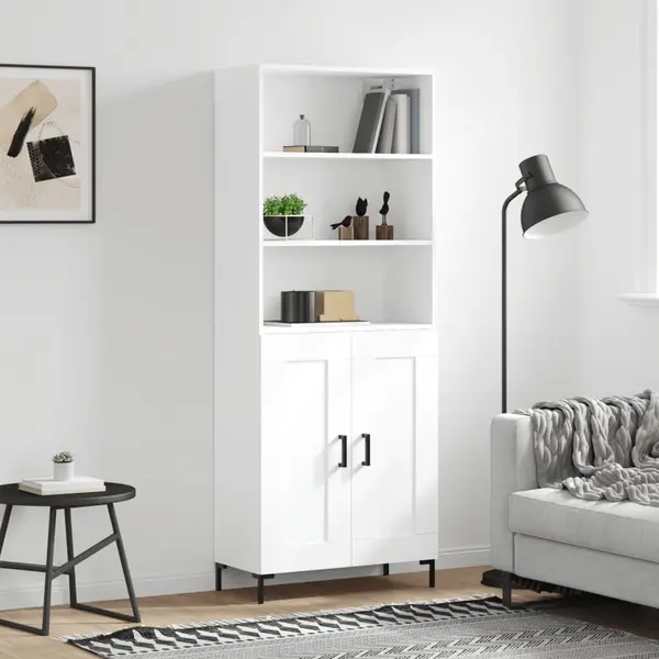 Gossi dulap inalt, alb, 69,5x34x180 cm, lemn compozit