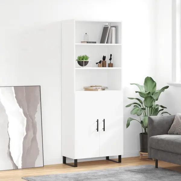 Gossi dulap inalt, alb, 69,5x34x180 cm, lemn compozit