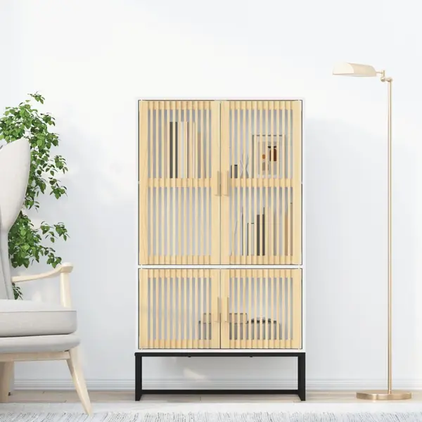 Gossi dulap inalt, alb, 70x35x125 cm, lemn prelucrat