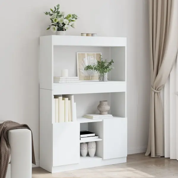 Gossi dulap inalt, alb, 92x33x140 cm, lemn prelucrat