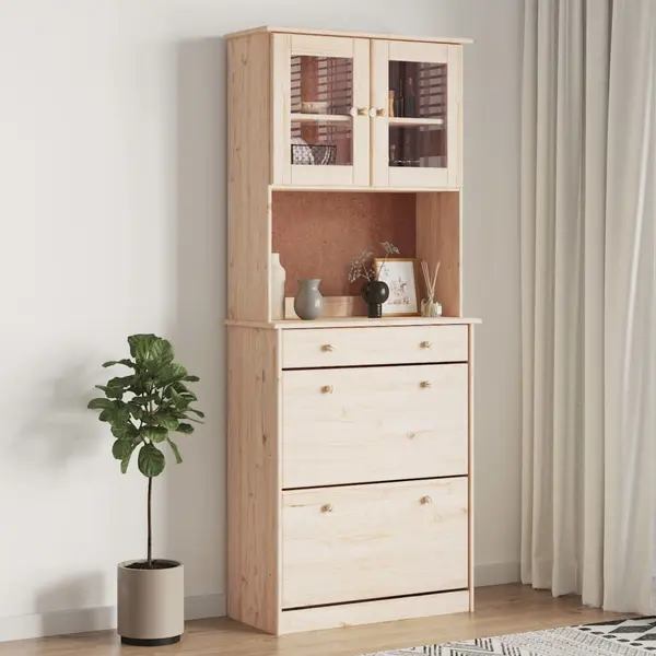 Gossi dulap inalt alta, 77x35x188 cm, lemn masiv de pin