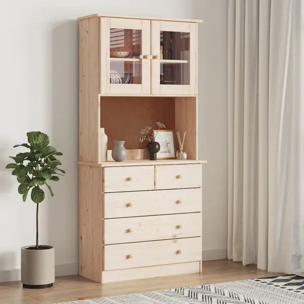 Gossi dulap inalt alta, 77x35x73 cm, lemn masiv de pin