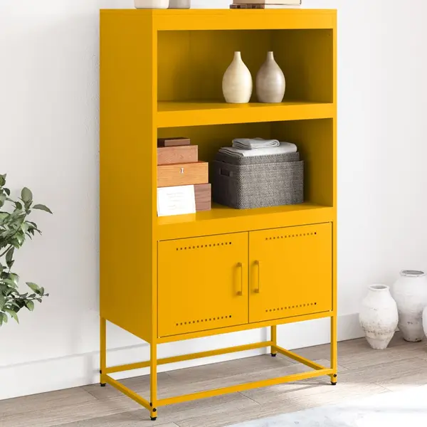 Gossi dulap inalt, galben mustar, 68,5x38,5x123,5 cm, otel