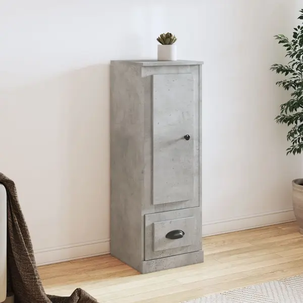 Gossi dulap inalt, gri beton, 36x35,5x103,5 cm, lemn compozit