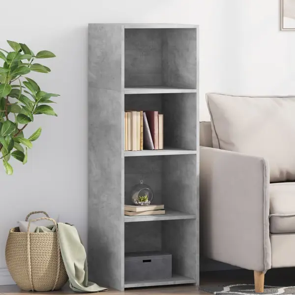 Gossi dulap inalt, gri beton, 40x41x124 cm, lemn prelucrat