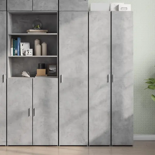 Gossi dulap inalt, gri beton, 40x42,5x185 cm, lemn prelucrat