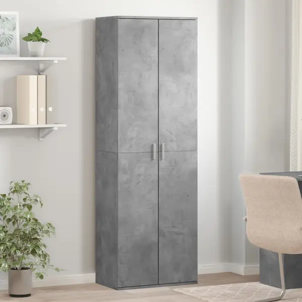 Gossi dulap inalt, gri beton, 60x35x180 cm, lemn prelucrat