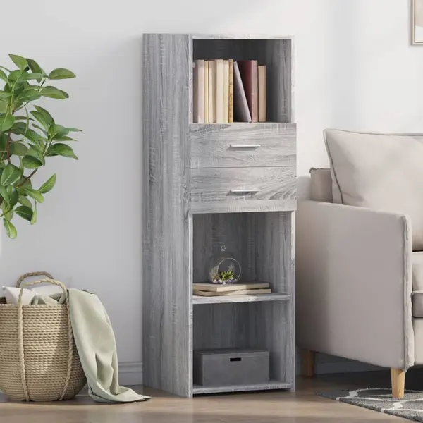 Gossi dulap inalt, gri sonoma, 40x42,5x124 cm, lemn prelucrat