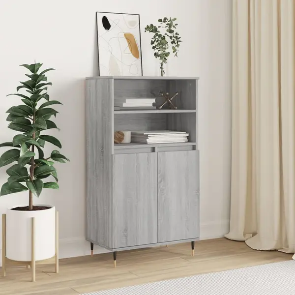 Gossi dulap inalt, gri sonoma, 60x36x110 cm, lemn prelucrat