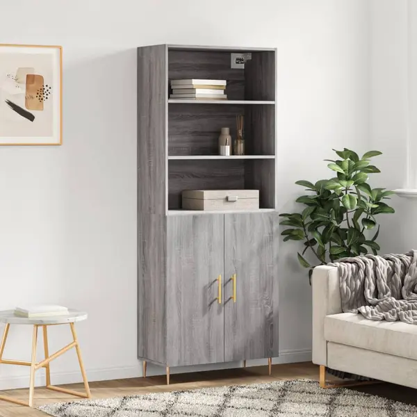Gossi dulap inalt, gri sonoma, 69,5x34x180 cm, lemn compozit