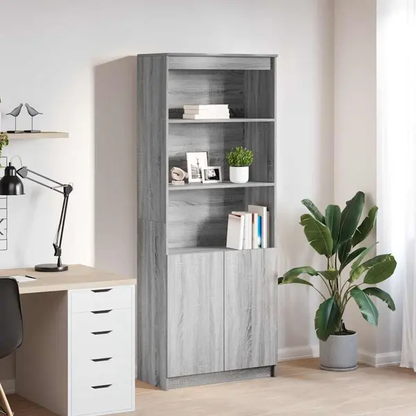 Gossi dulap inalt, gri sonoma, 70x35x180 cm, lemn prelucrat