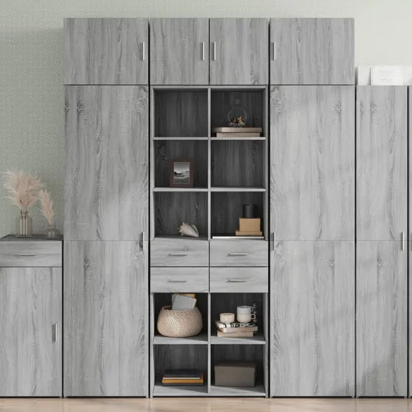 Gossi dulap inalt, gri sonoma, 70x42,5x185 cm, lemn prelucrat