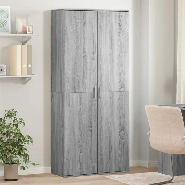 Gossi dulap inalt, gri sonoma, 80x35x180 cm, lemn prelucrat