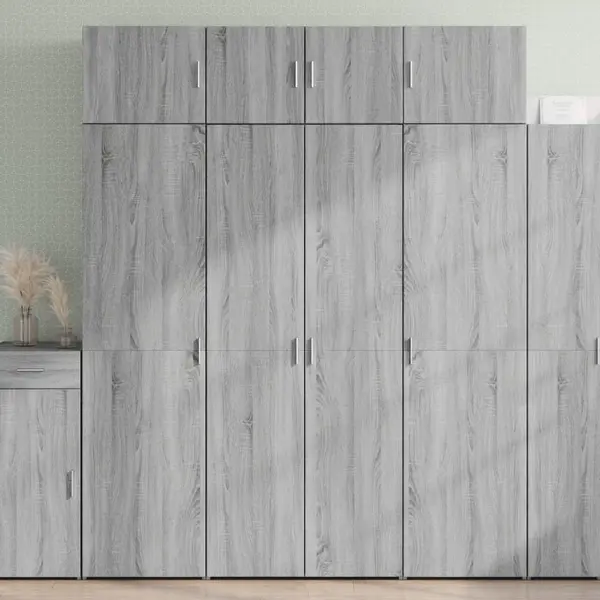 Gossi dulap inalt, gri sonoma, 80x42,5x185 cm, lemn prelucrat