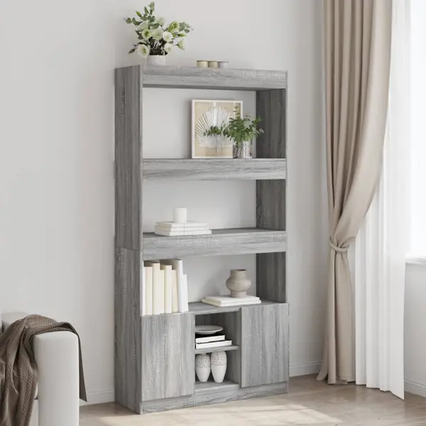 Gossi dulap inalt, gri sonoma, 92x33x180 cm, lemn prelucrat
